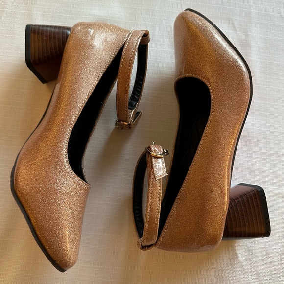 Rose Gold Sparkle Bobbie Pumps Size 41 - Picture 9 of 16